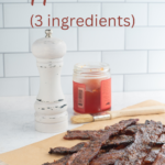 pin image of 3 ingredient candied bacon.