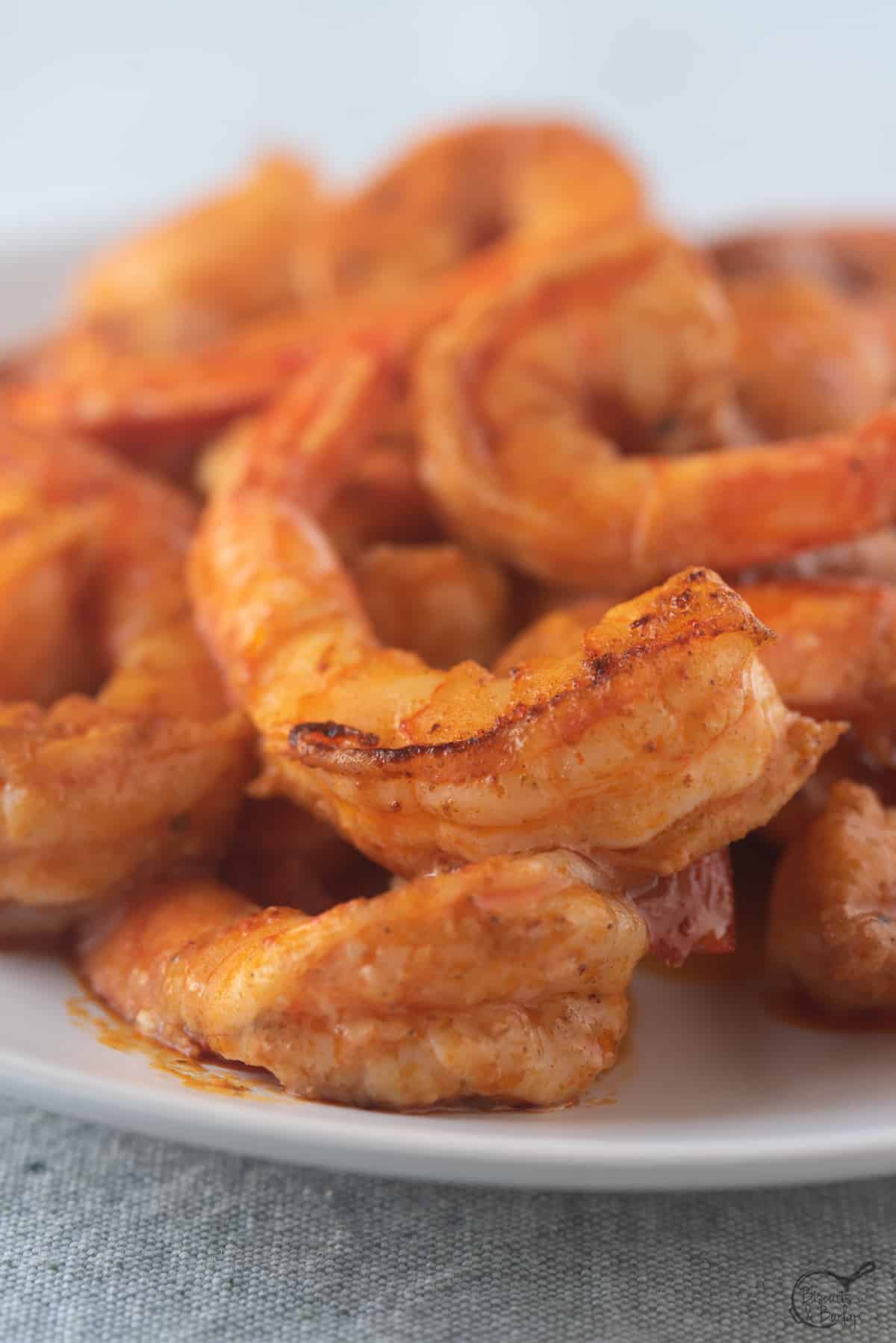 close up of buffalo shrimp. 