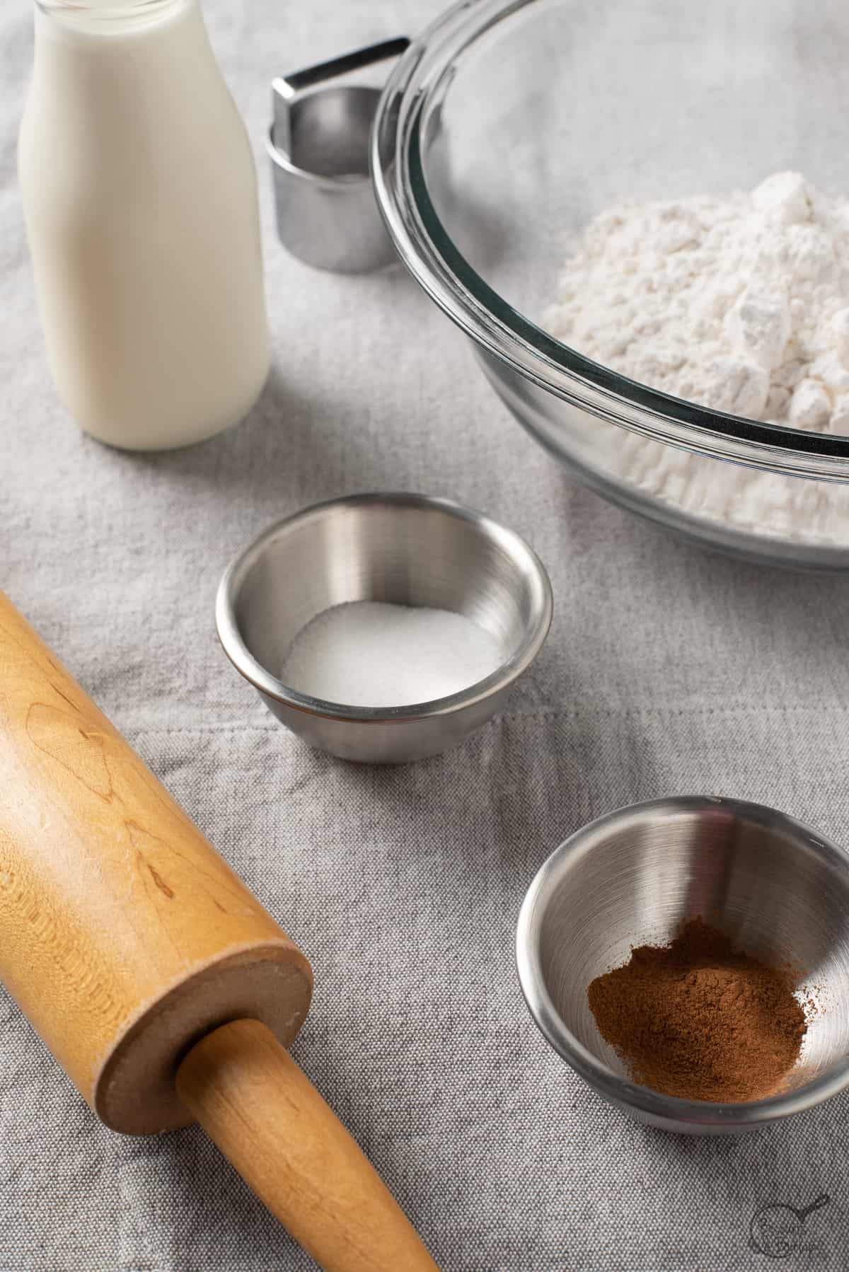 ingredients for cinnamon biscuits. 