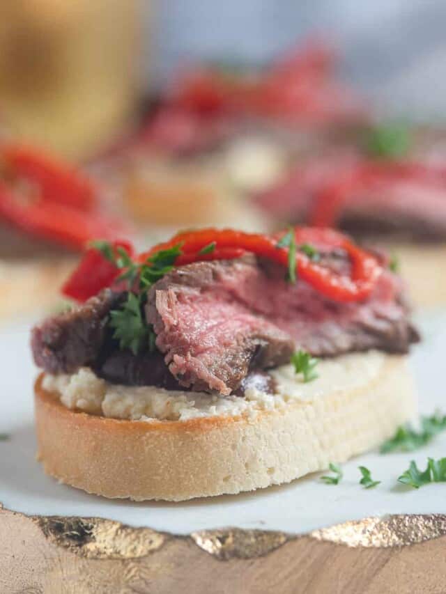 Elegant Steak Crostini Biscuits & Burlap