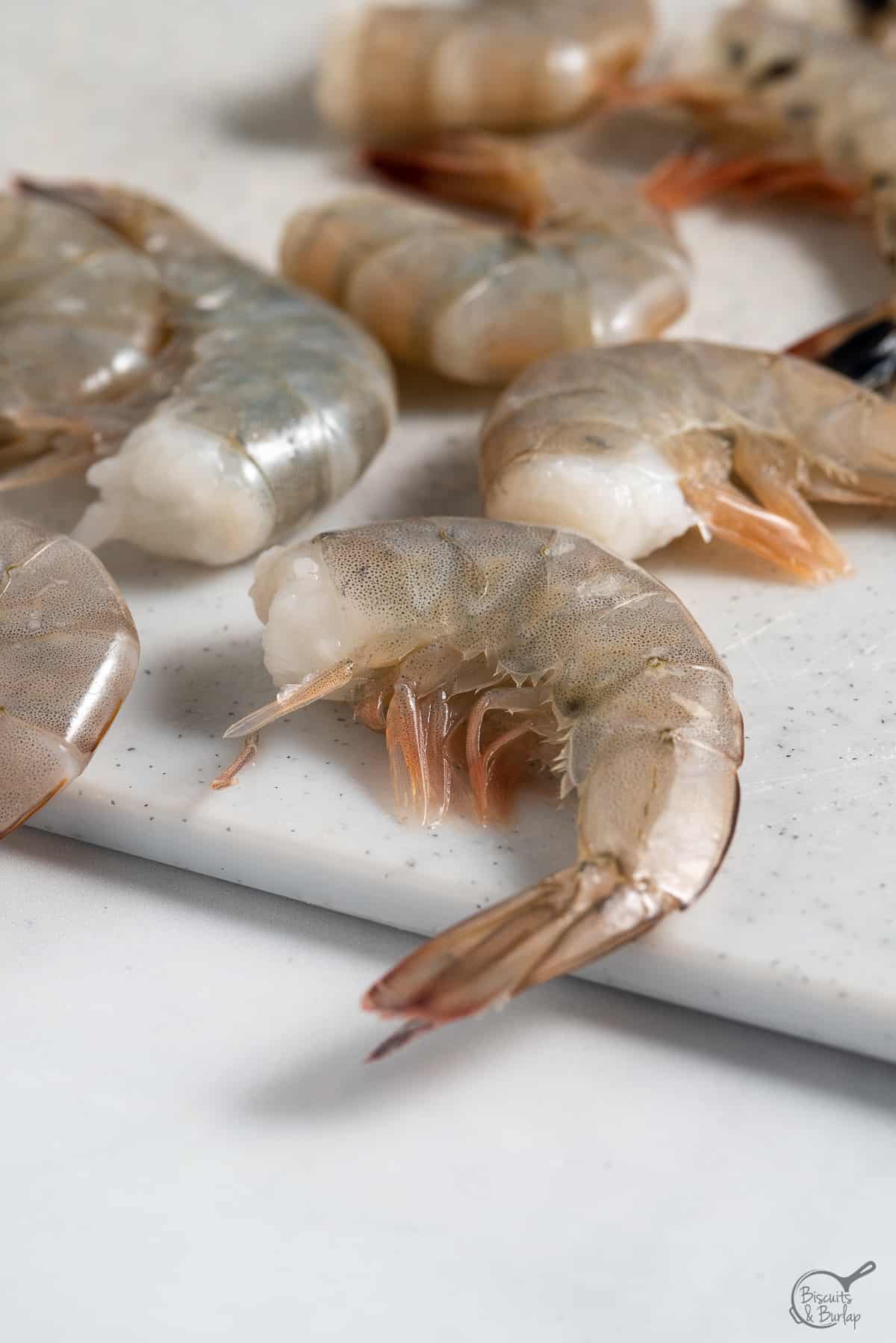 raw shrimp on board.