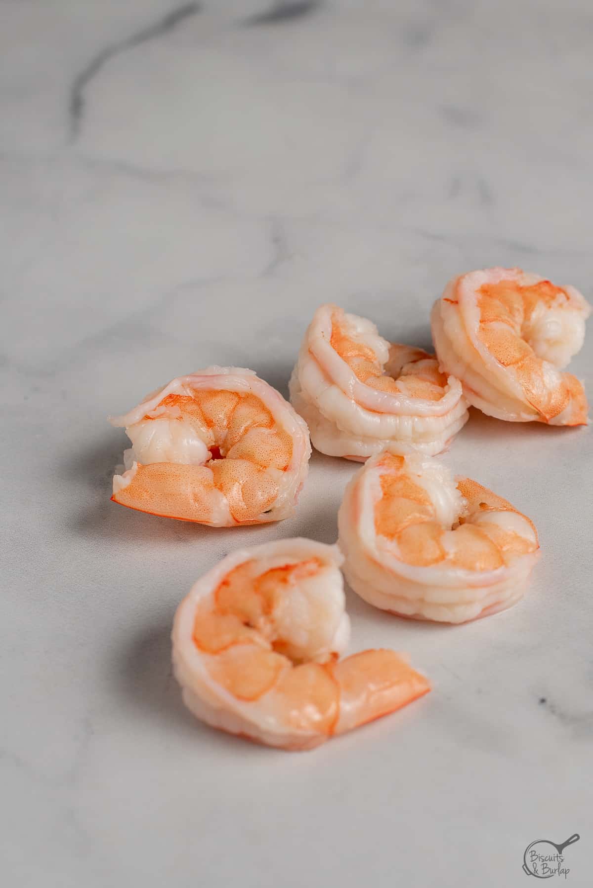 completely deveined and peeled shrimp.