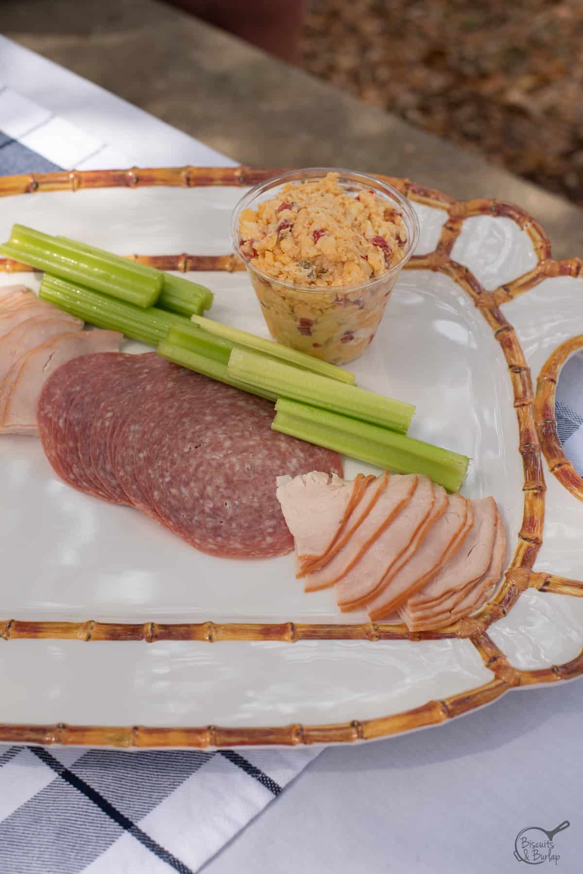 making a picnic charcuterie board step 1. 