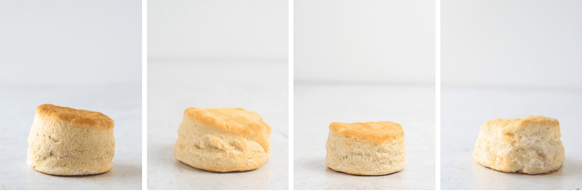 4 biscuits in a collage. 
