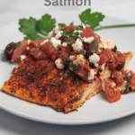 Greek style salmon pin image.