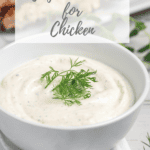 pin image of yogurt sauce for chicken.