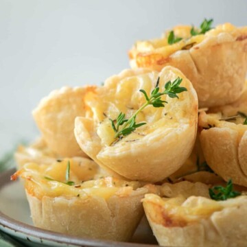 stack of cheese tartlets.