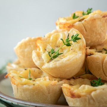 stack of cheese tartlets.