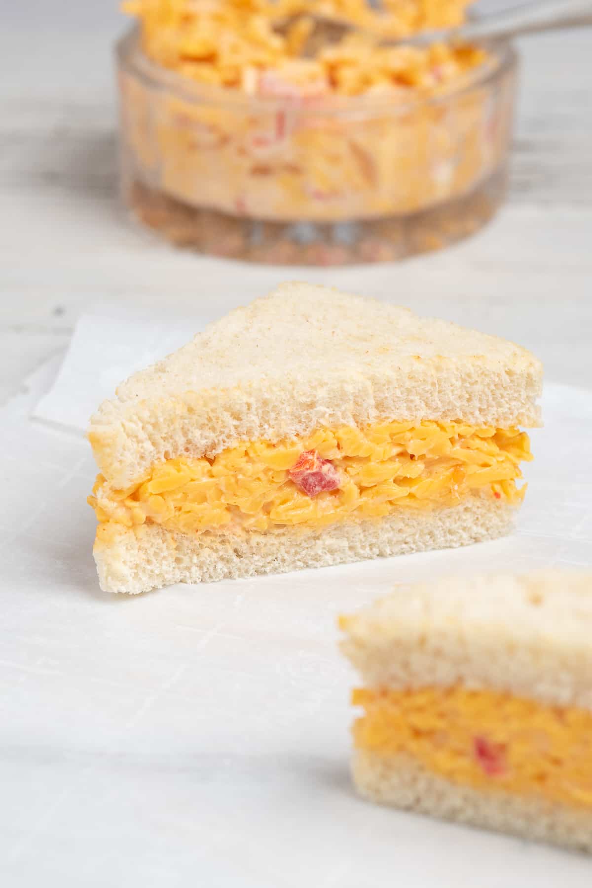 pimento cheese sandwich. 