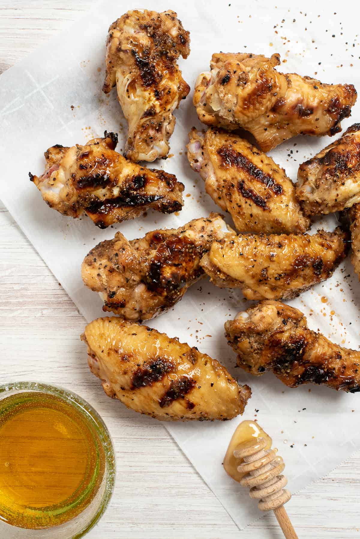 chicken wings with honey. 