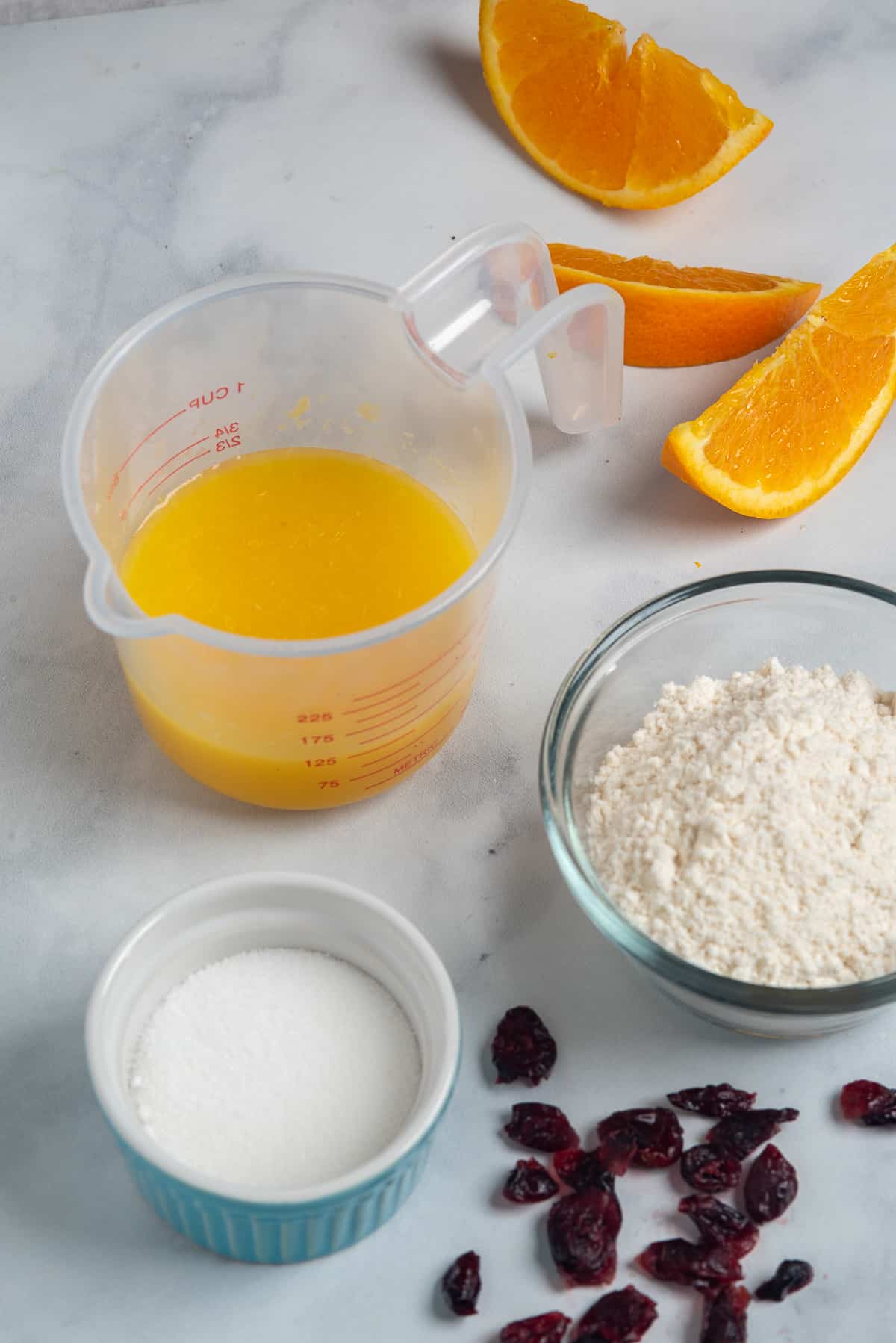 Ingredients for cranberry orange 5 ingredient scones