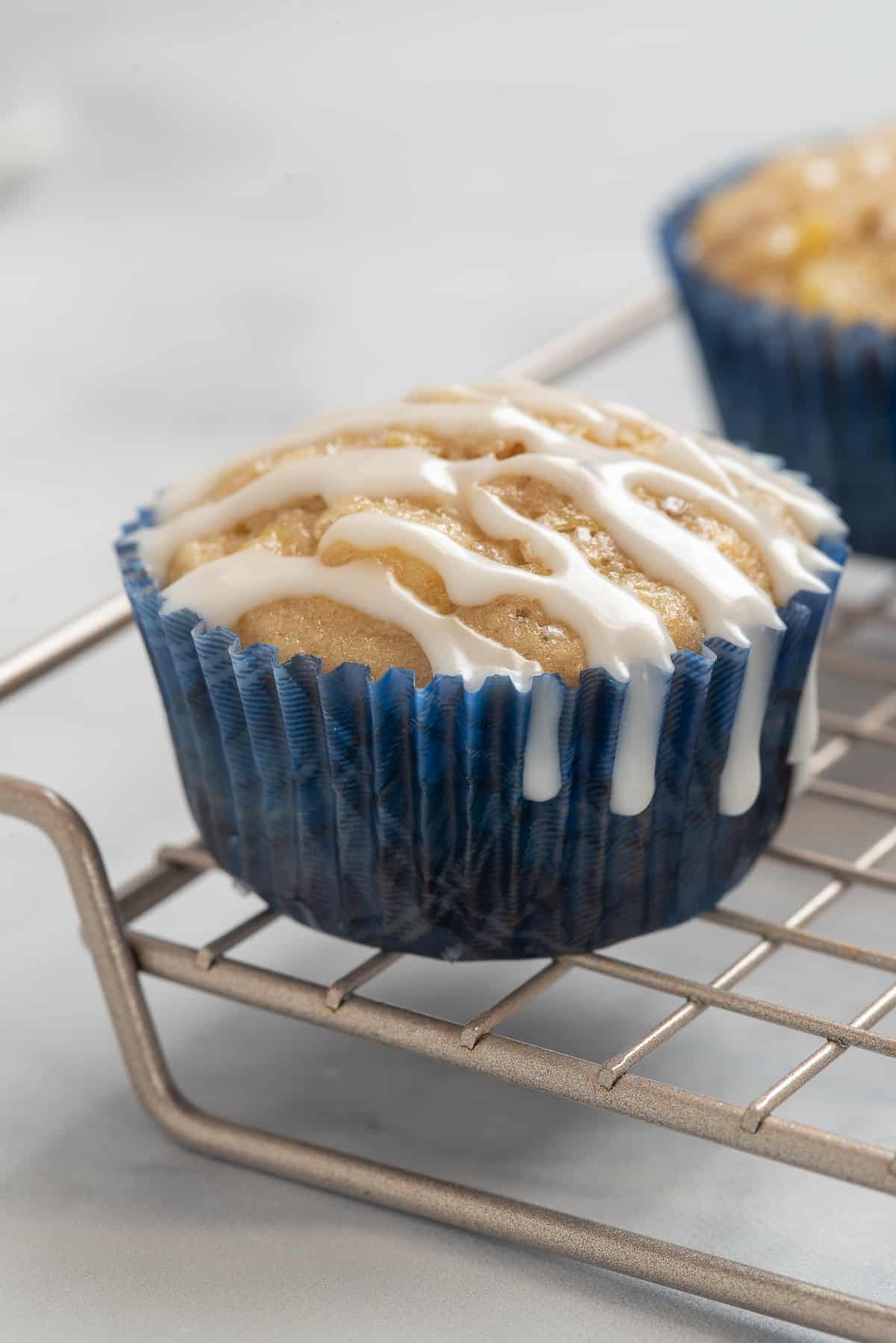 muffin on cooling rack. 