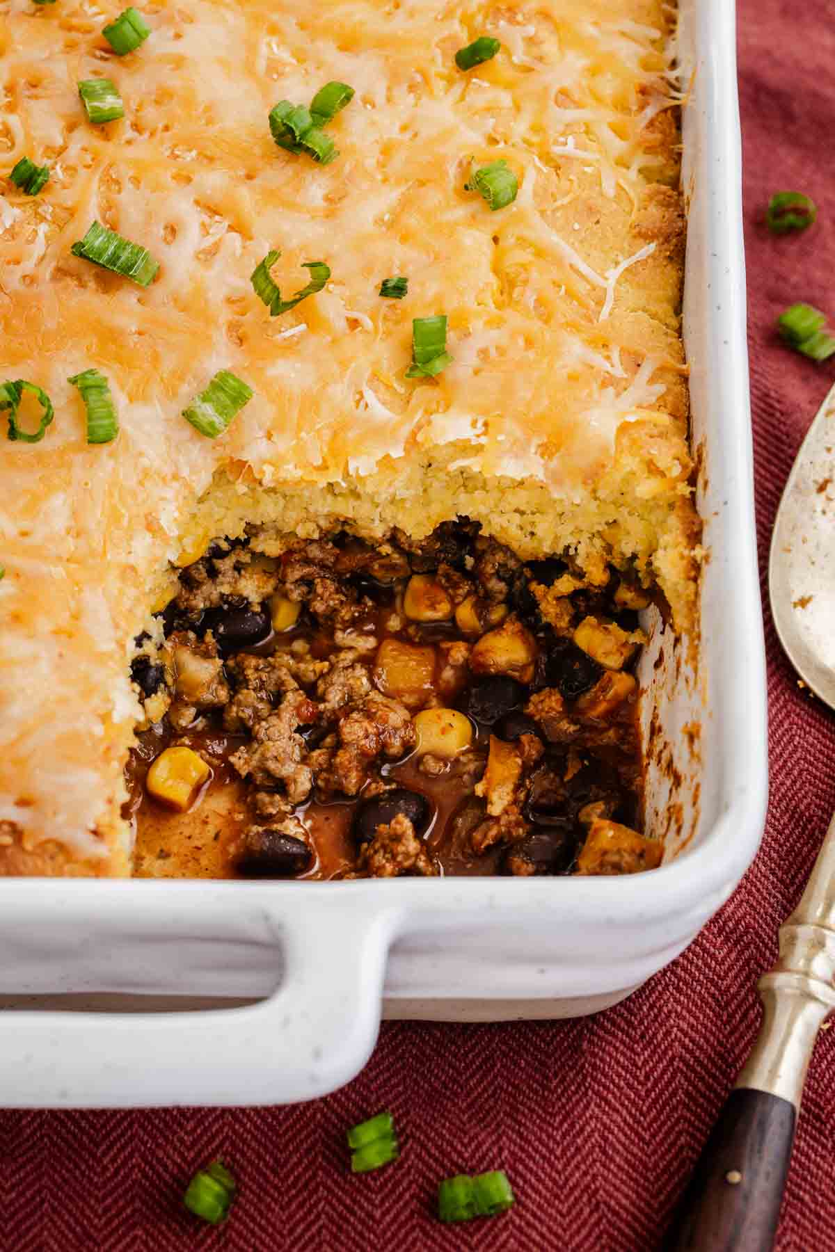 Chili Cornbread Casserole with Black Beans