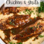 pin image for chicken and grits.