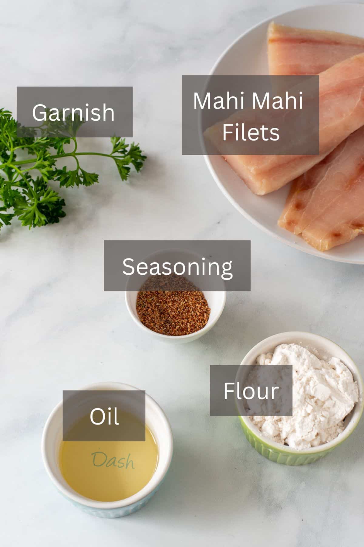 ingredients for pan fried mahi mahi