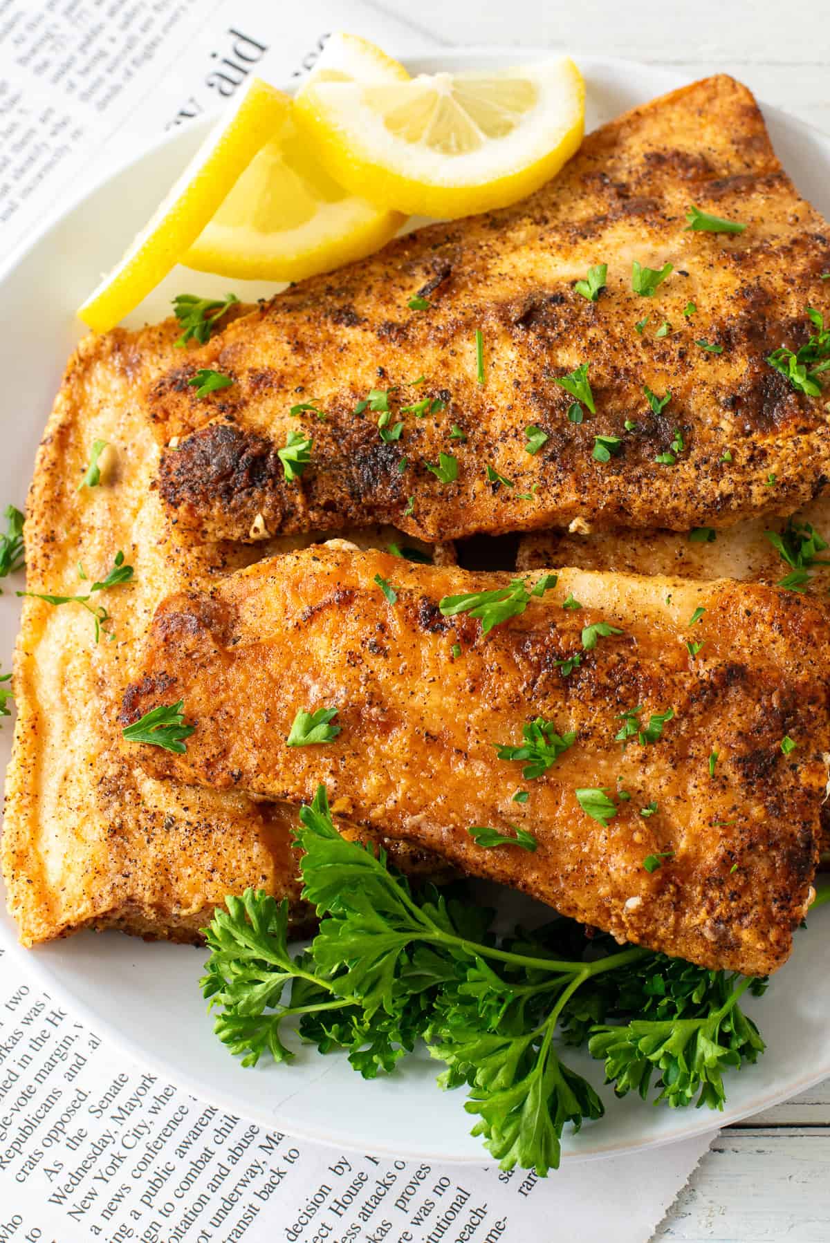 mahi mahi filets that have been fried.
