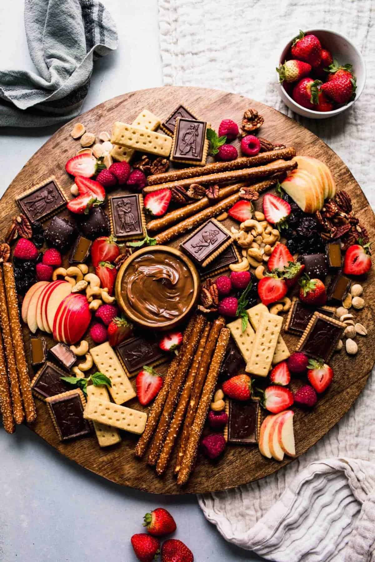 chocolate dessert board.