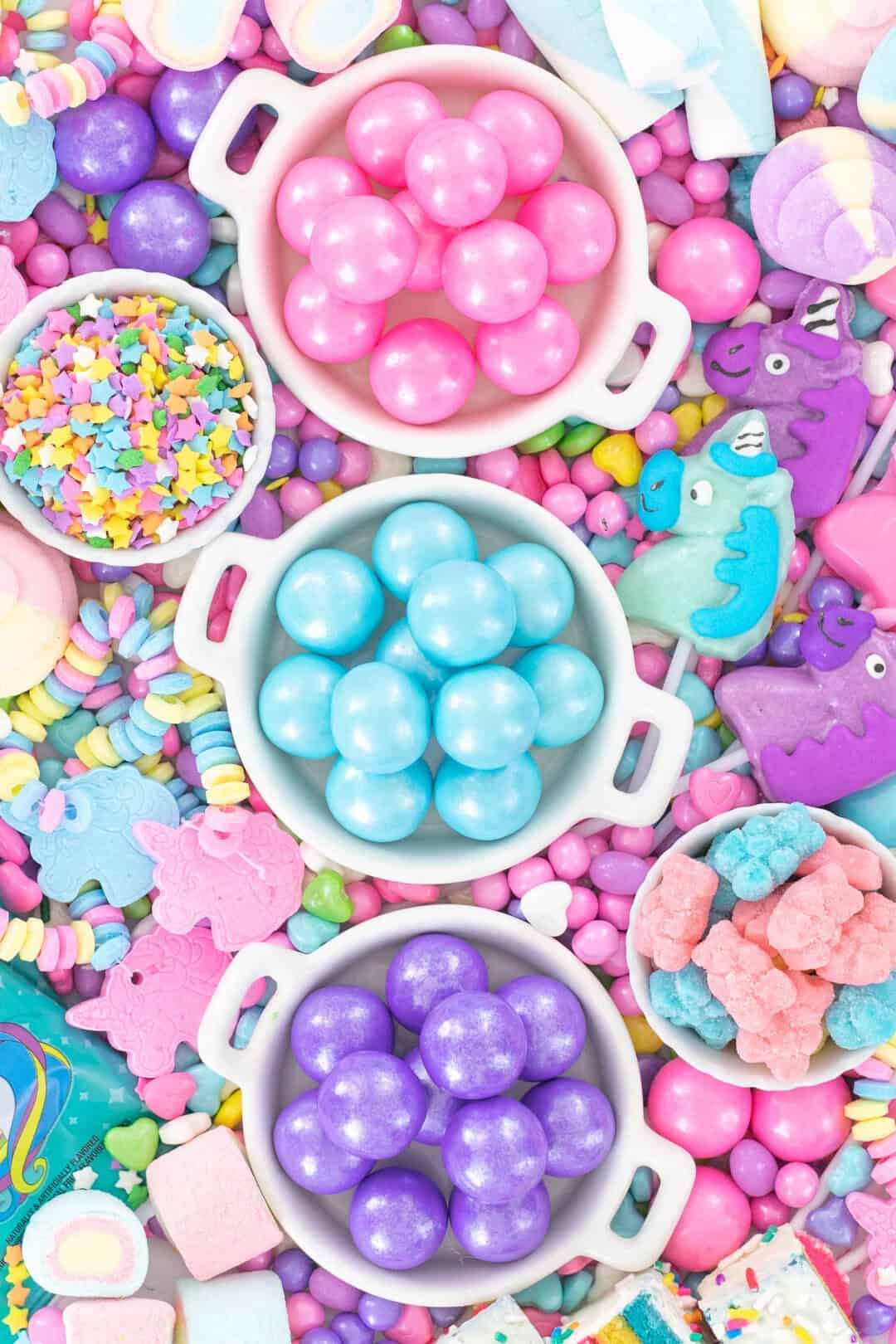 unicorn candy charcuterie board.