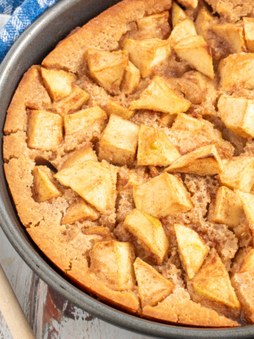 square image of apple cobbler with bisquick.