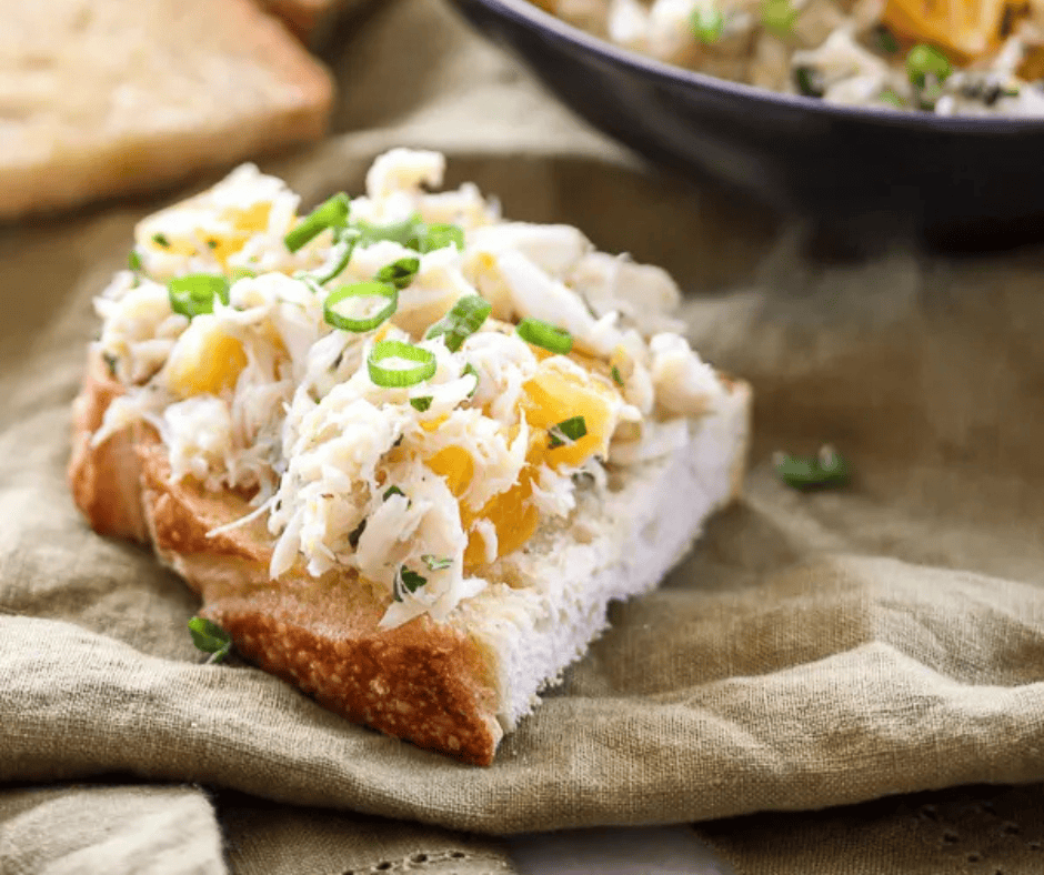 citrus crab salad on sourdough