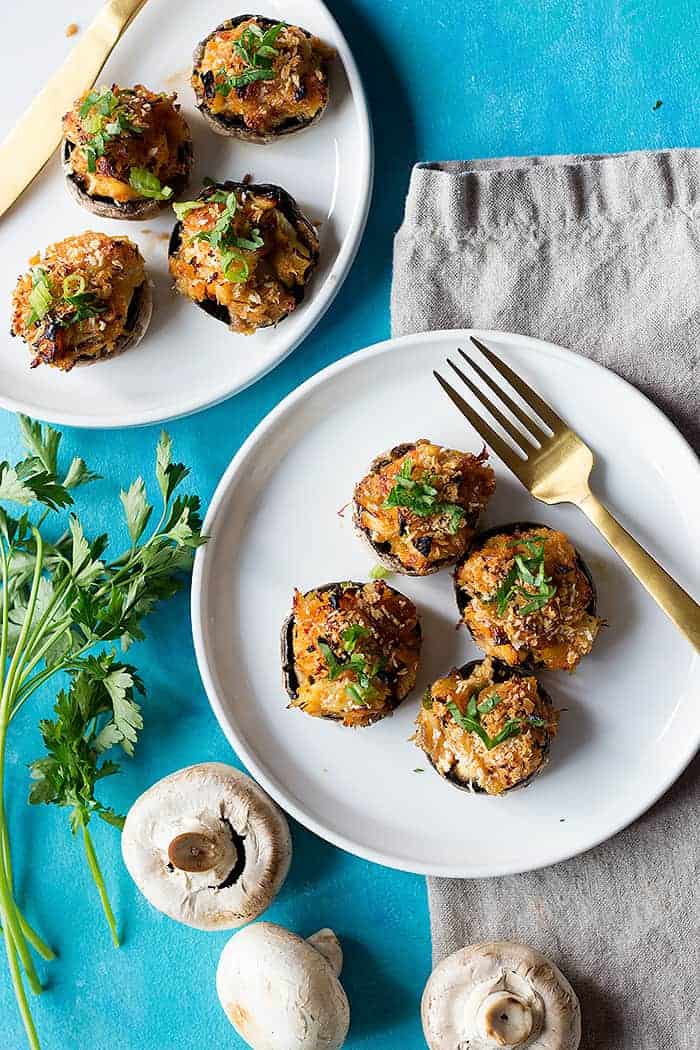 spicy crab stuffed mushrooms