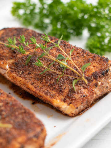 close up of blackened grouper.