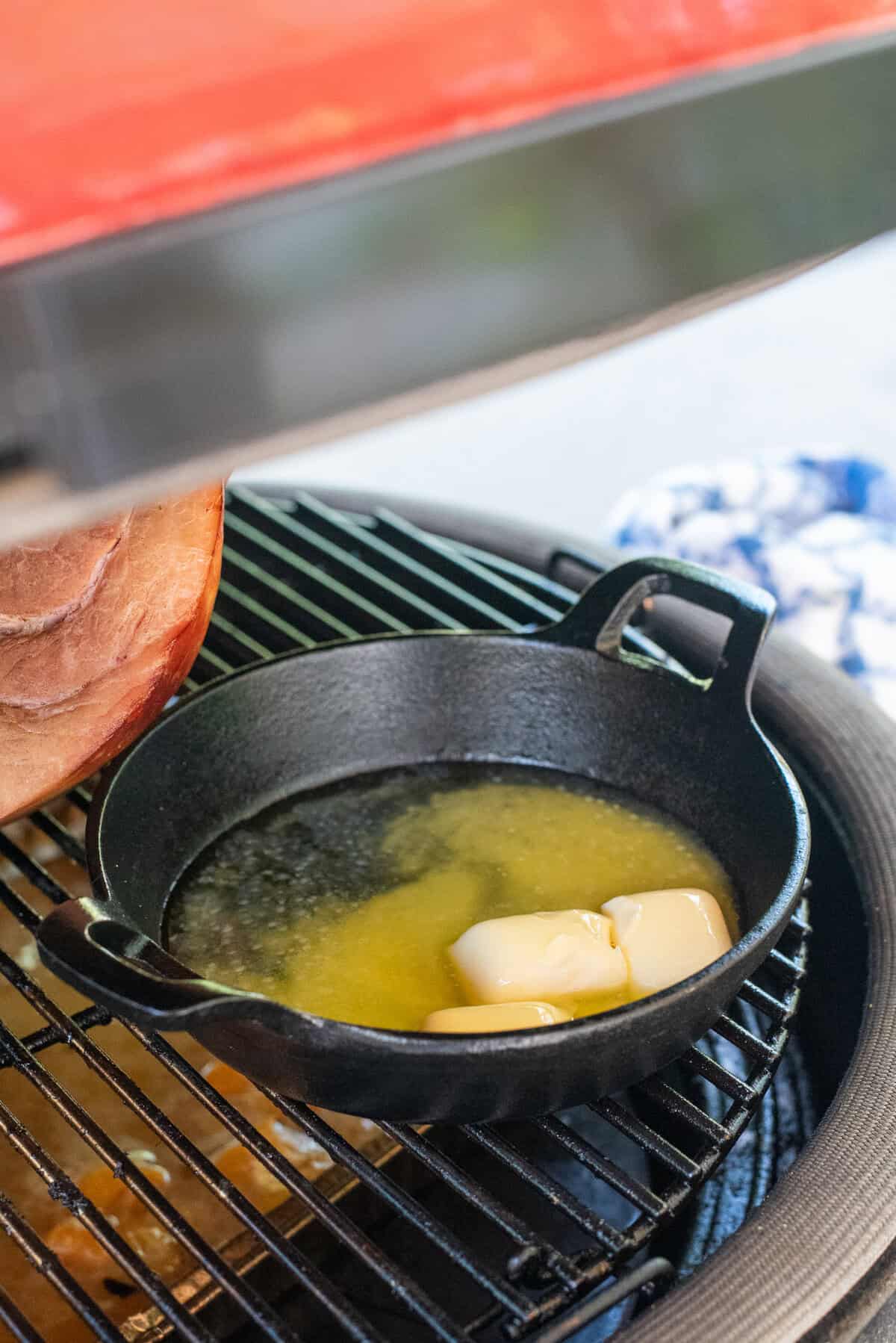 making smoked butter alongside meat.