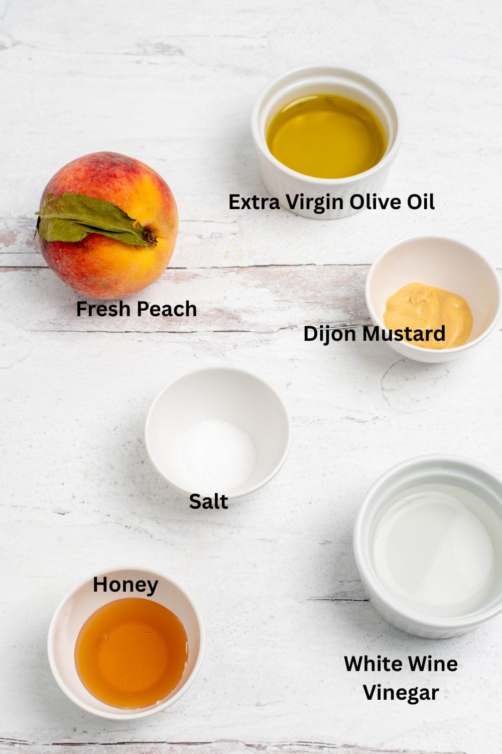 ingredients needed for peach vinaigrette