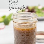 pin image for balsamic basil vinaigrette