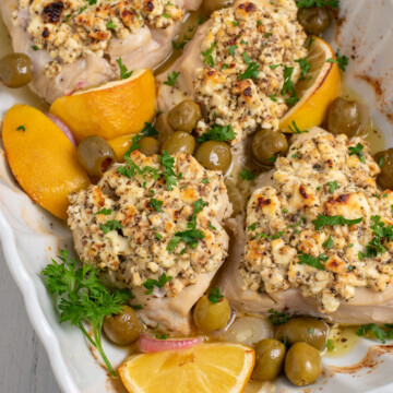 baked chicken with feta and olives