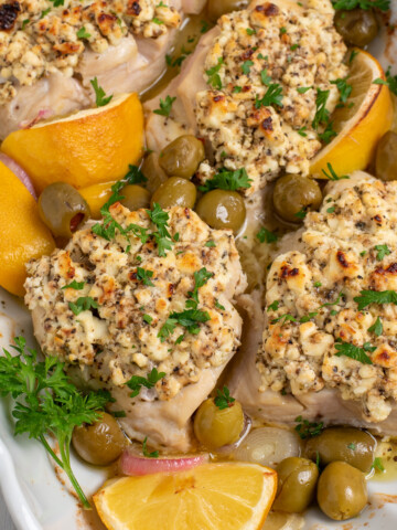 baked chicken with feta and olives