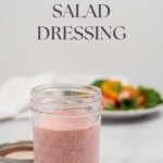 pin image of strawberry salad dressing.