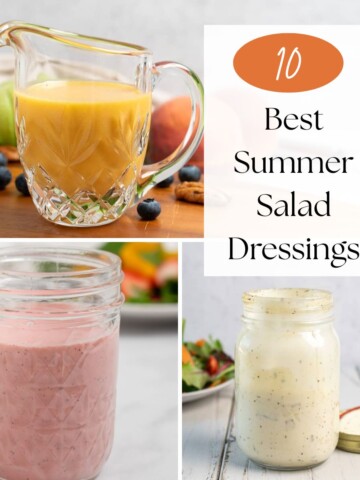 10 Summer Salad Dressings collage.